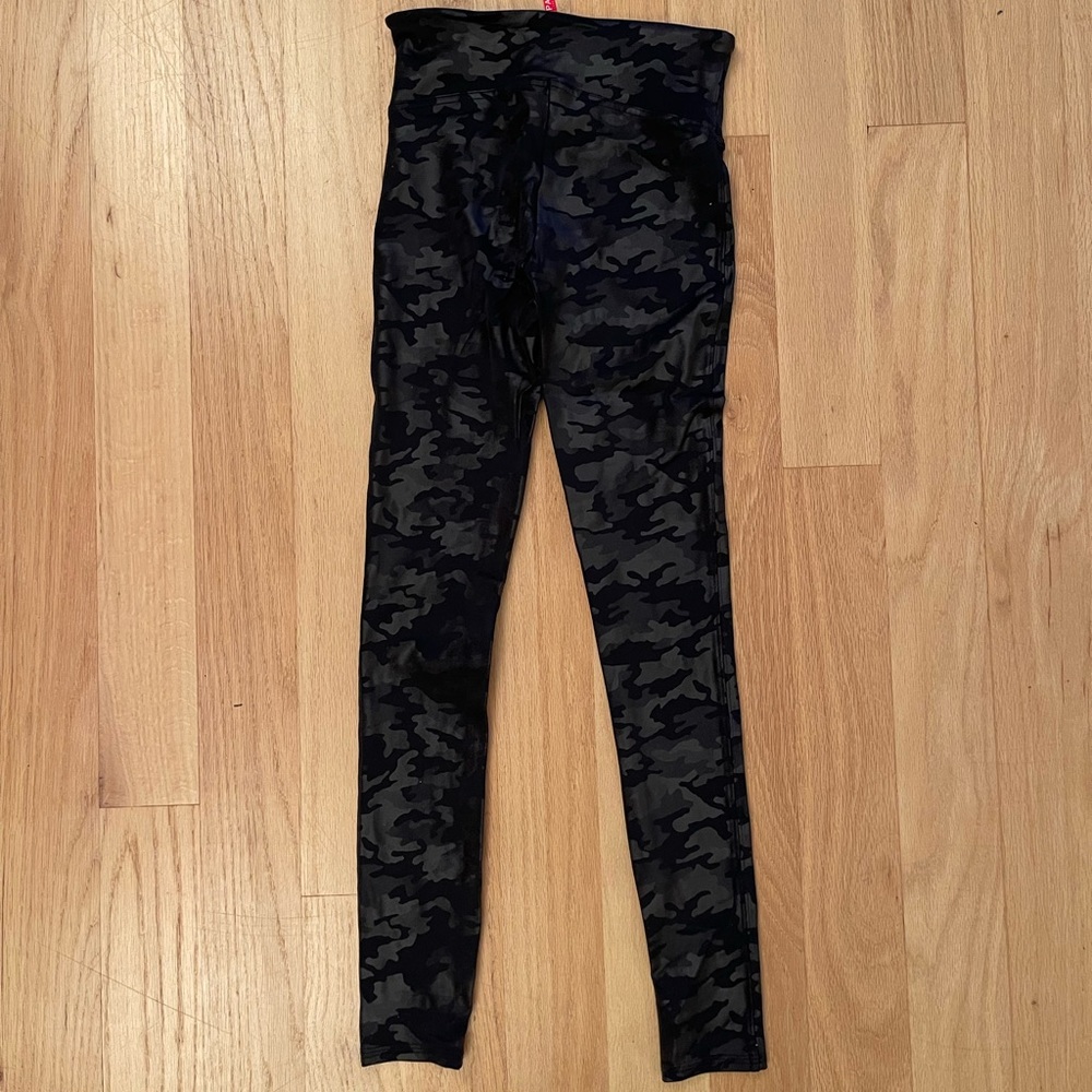 Faux Leather Spanx Camo Leggings